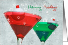 Christmas martini with fishing bobber and bubbles card