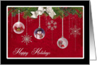 Happy Holidays, Christmas, ornament, snowflake, holiday card