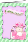 new Granddaughter Congratulations-baby girl in box with banner card