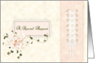 special request, Maid of Honor, wedding, bouquet card