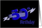 50th birthday banner with eyeballs on black card