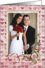 Anniversary for Daughter & Son in law photo card with rose bouquet card
