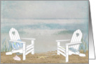 Adirondack Chairs On the Beach With Starfish and Flip-Flops card