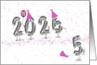 New Year 2026 Party Humor with Hats and Confetti on White card