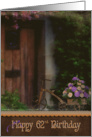 Vintage Tricycle with Carnation Bouquet In a Cart for 62nd Birthday card