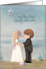wedding for niece with bride and groom on a beach card