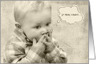 Brother’s birthday with humorous little boy in sepia card