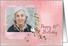 80th Birthday lily of the valley bouquet on photo card
