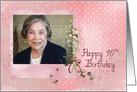 90th birthday photo card with lily of the valley bouquet card