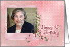 95th birthday photo frame with lily of the valley bouquet card