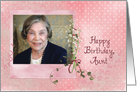 Birthday for Aunt lily of the valley bouquet on photo card frame card