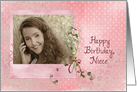 niece’s birthday lily of the valley bouquet on photo card frame card