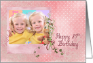 89th birthday, lily of the valley, bouquet, pink, photo card