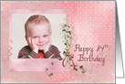 84th birthday, lily of the valley, bouquet, pink, photo card