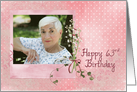 63rd birthday photo card-lily of the valley bouquet on snapshot frame card