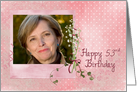 53rd birthday, lily of the valley, bouquet, pink, photo card