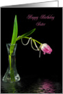 sister, birthday, tulip, flower, pearl card