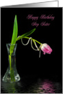 step sister,birthday, tulip, flower, pearl card