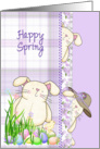 friend, spring, bunny, purple, Easter card