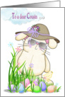 cousin, Easter, Easter bunny,colored eggs,humor card