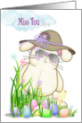 Easter-Miss You bunny with colored eggs card