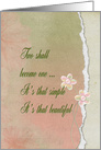 faded floral pink and green with torn edge border for wedding card