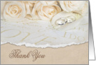 thank you for wedding gift with roses and rings card