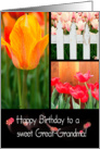 birthday tulip collage for great grandma card