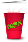 red cup birthday party invitation card