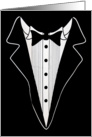 Tuxedo shirt for groomsman request card