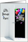 surprise 69th birthday party invitation with balloons card