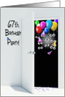 surprise 67th birthday party invitation with balloons card