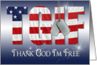 patriotic Veterans Day with military dog tags card