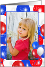 patriotic balloons photo card for 4th of July birthday card