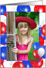 patriotic balloons photo card for sister’s 4th of July birthday card