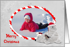 Merry Christmas photo frame with polar bears card