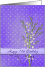 77th Birthday with lily of the valley bouquet card