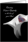 loss of aunt sympathy with butterfly on calla lily card
