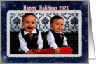 Grandparents 2023 Happy Holidays Photo Card with Snowflakes card