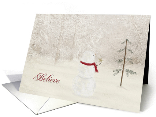 Believe with snowman and gold star card (1004151)
