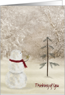 Thinking of You with snowman and gold star card