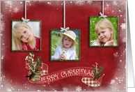 Merry Christmas photo card for grandparents with tinsel frames card