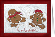 Christmas anniversary for son with gingerbread cookie couple card