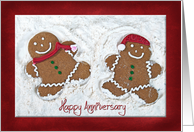 Christmas Eve anniversary with gingerbread cookie couple card