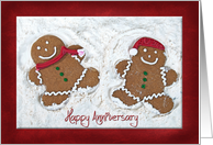 sister’s December anniversary with gingerbread cookie couple card