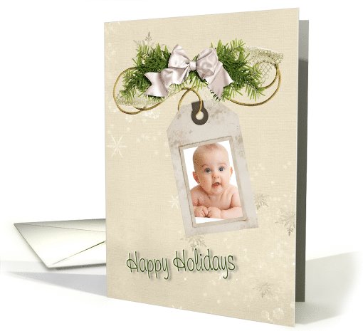 Happy Holidays photo card with tag card (1009657)