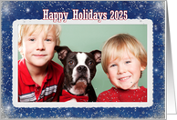 Happy Holidays 2025 Photo Card for Grandparents With Snowflakes card
