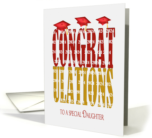 College 2024 Graduation Congratulations and Red Hats card (1016389)
