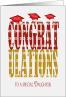 College 2022 Graduation Congratulations With Diploma and Red Hats card