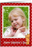 Valentine for grandma polka red dot polka dot with teddy bear card